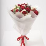 Scarlet Cloud - Spray Rose Bouquet with Eucalyptus
