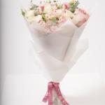 Rosy White - Spray Rose Bouquet with Eucalyptus