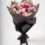 Fuchsia Kissed Pink - Spray Rose Bouquet with Eucalyptus