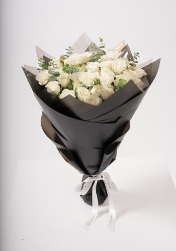 Snow - Spray Rose Bouquet with Eucalyptus