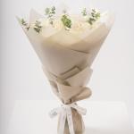 Ivory Mist - Rose Bouquet With Eucalyptus