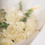 Ivory Mist - Rose Bouquet With Eucalyptus