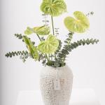 Ceramic Vase with Green Anthurium & Eucalyptus