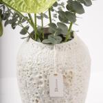 Ceramic Vase with Green Anthurium & Eucalyptus